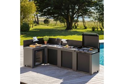 Meuble de cuisine extérieure ENO COMFORT 4 Modules Gris PMOD704M