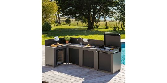 Meuble de cuisine extérieure ENO COMFORT 4 Modules Gris PMOD704M