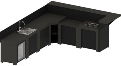 Cuisine extérieure ENO DELUXE 6 Modules Gris Cargo PMOD706M
