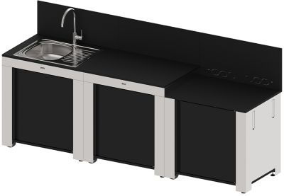 Cuisine extérieure ENO CLASSIC 3 Modules Noir