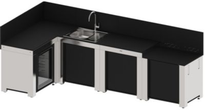 Cuisine extérieure ENO COMFORT 4 Modules Noir et Inox PMOD854M