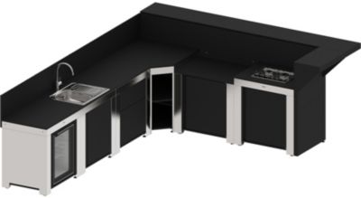 Cuisine extérieure ENO DELUXE 6 Modules Noir et Inox PMOD856M