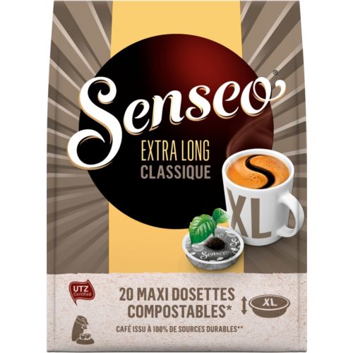 SENSEO Dosettes de café doux compostables maxi format 60 pièces
