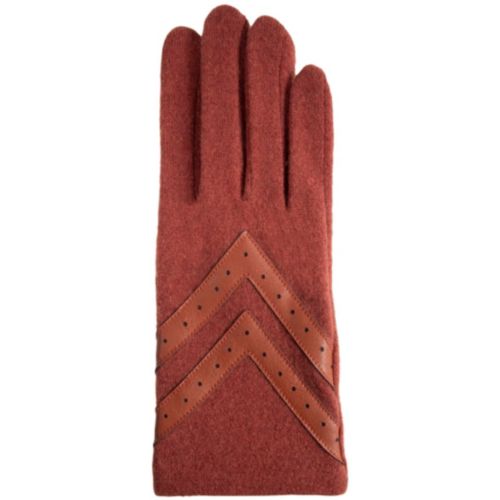 Gants Femme tactiles cuir et tissu Rouge