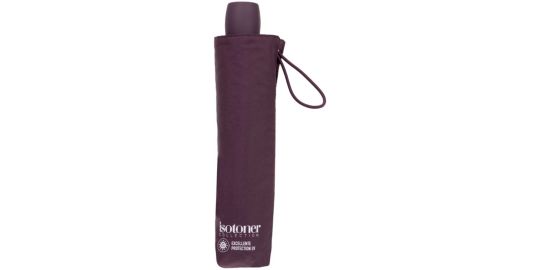 Parapluie ISOTONER 3 sections acier/alu/carbone Slim Pourpr