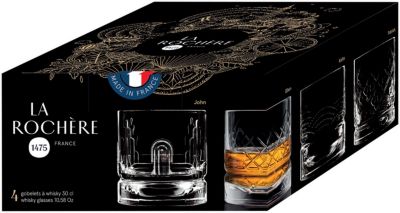 Verre LA ROCHERE de 4 verres a Whisky 30cl Dandy