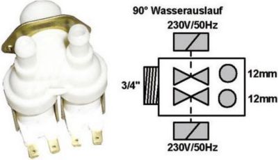 Electrovanne BRANDT electrovanne 2voies 90° 10mm
