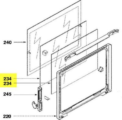 Vitre FAGOR VITRE INTERMEDIAIRE DE PORTE -...