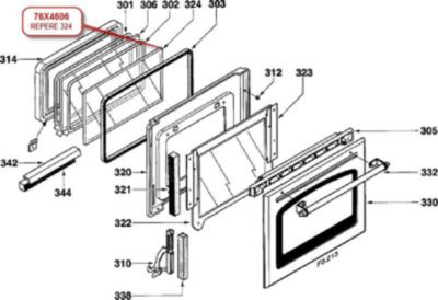 Vitre FAGOR GLACE INTERIEURE - 76X4606