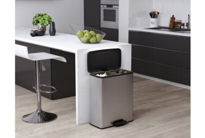 Poubelle tri sélectif CURVER Decobin pedale duo 2x26L