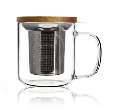 Mug isotherme en verre borosilicate double paroi