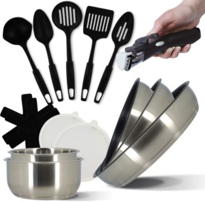 Batterie de cuisine MENASTYL 15 pcs inox amovible
