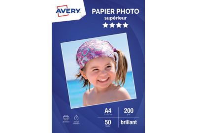 Papier photo AVERY 50 Photos brillantes A4 200g/m²