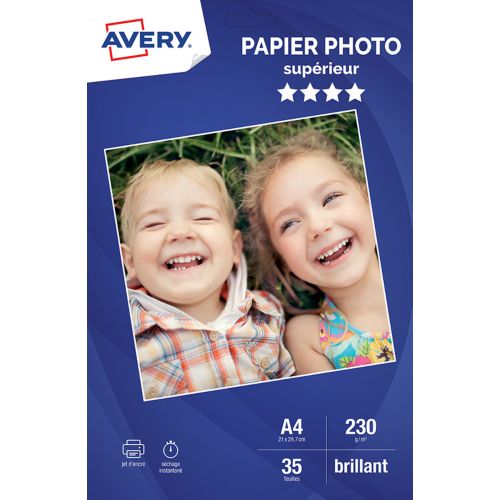 Avery - Papier Photo brillant - A4 - 160 g/m² - impression jet d