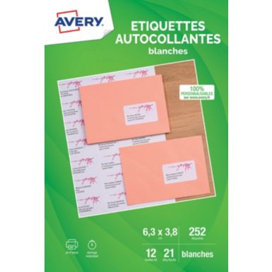 Etiquette AVERY Etiquettes adressage 63.5x38.1mm
