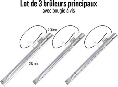 Ustensile barbecue SOMAGIC Lot 3 brûleurs avec bougie a vis