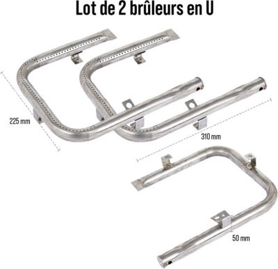 Ustensile barbecue SOMAGIC Lot 2 brûleurs en u