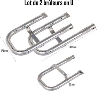 Ustensile barbecue SOMAGIC Lot 2 brûleurs en u
