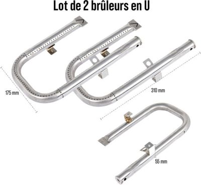 Ustensile barbecue SOMAGIC Lot 2 brûleurs en u