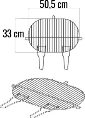 Ustensile barbecue SOMAGIC Grille ovale simple en acier chromé – 50