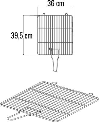 Ustensile barbecue SOMAGIC Grille simple en acier chromé – 39,5 x 3