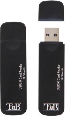 LECTEUR USB 3.0 SLIM DE CARTES SD/MICROSD/CF/MS, NOIR