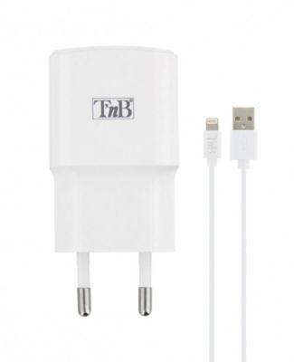 Chargeur secteu TNB USB 2.4A + Cable lightning blanc