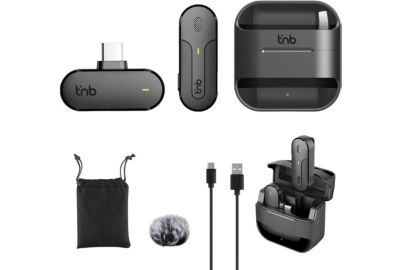 Micro cravate sans fil TNB sans fil avec boitier de charge noir