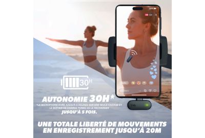 Micro cravate sans fil TNB sans fil avec boitier de charge noir