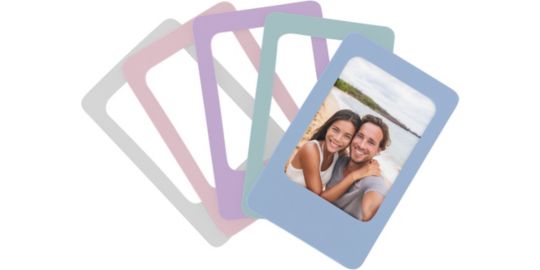 Cadre photo TNB x 5 violet-rose-gris clair- vert et bleu