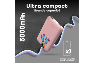 Batterie nomade TNB 5000 mAh Design Roller Rose