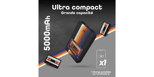 Batterie nomade TNB 5000 mAh Design Roller Noir