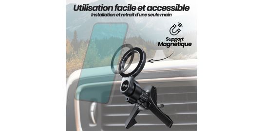 Support smartphone TNB Support magnétique compact aération Noir