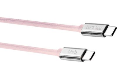 Câble USB C TNB USB-C/USB-C 1.5m nylon rose