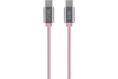 Câble USB C TNB USB-C/USB-C 1.5m nylon rose