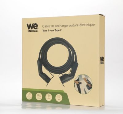 Câble charge WE Rallonge 5m - T2 monophasé 32A/7.2kW