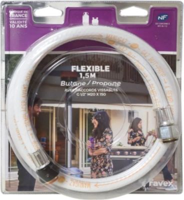 Alimentation CLEARIT tuyau de gaz butane propane 1.5 metre Alimentation CLEARIT tuyau de gaz butane propane 1.5 metre