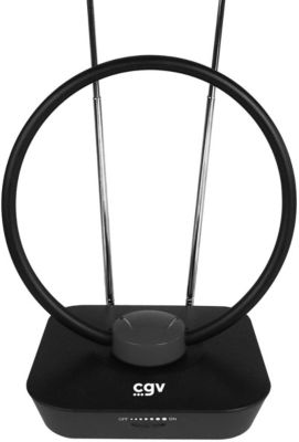 Antenne d'intérieur active TNT/TNT 2 UHD 13 cm / 30 dB - Noir