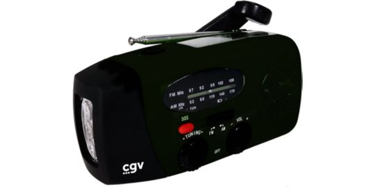 Radio FM CGV de survie à manivelle noir