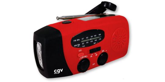 Radio FM CGV de survie à manivelle rouge