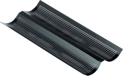 Moule à pain GOBEL Plaque perforée 2 baguettes - antiadhére Moule à pain GOBEL Plaque perforée 2 baguettes - antiadhére
