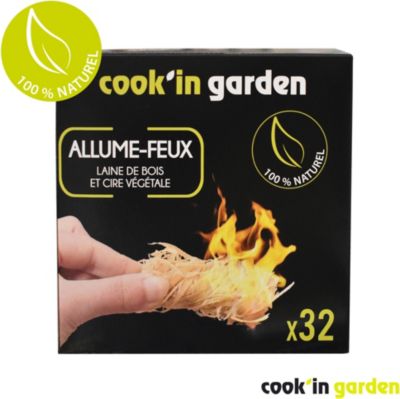 Allume feu COOK'IN GARDEN Allume feu en laine de bois x32