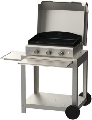 Plancha gaz LE MARQUIER Amalia: Plancha+Chariot+couvercle (inox)
