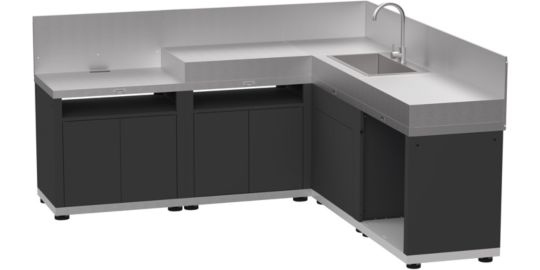 Cuisine extérieure LE MARQUIER d angle 5 elements avec credences duo