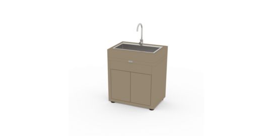 Meuble de cuisine extérieure LE MARQUIER ÉVIER INTÉGRÉ 80X55CM TAUPE MC80PEVE22