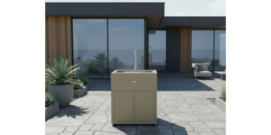 Meuble de cuisine extérieure LE MARQUIER ÉVIER INTÉGRÉ 80X55CM TAUPE MC80PEVE22