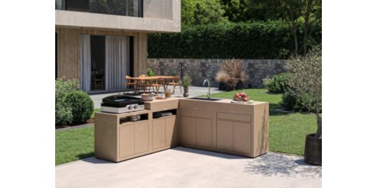 Meuble de cuisine extérieure LE MARQUIER ANGLE TAUPE MC80AE22