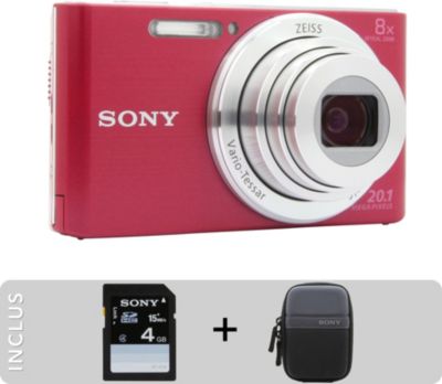 Appareil photo Compact SONY Pack DSC-W830 rose + Etui + SD 4Go Reconditionné Appareil photo Compact SONY Pack DSC-W830 rose + Etui + SD 4Go Reconditionné