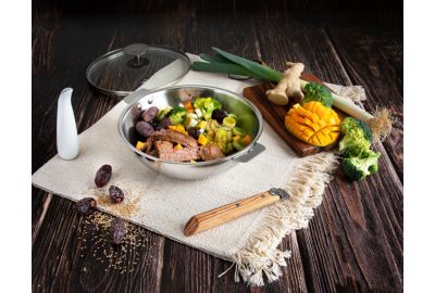 Wok CRISTEL 30cm Casteline amovible inox