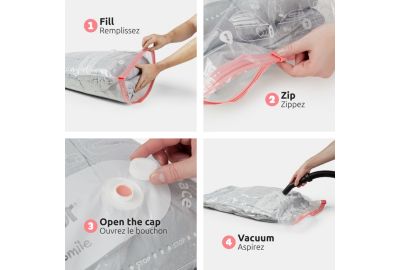 Housse COMPACTOR lot de 2 sacs de rangement sous vide tailles M + L